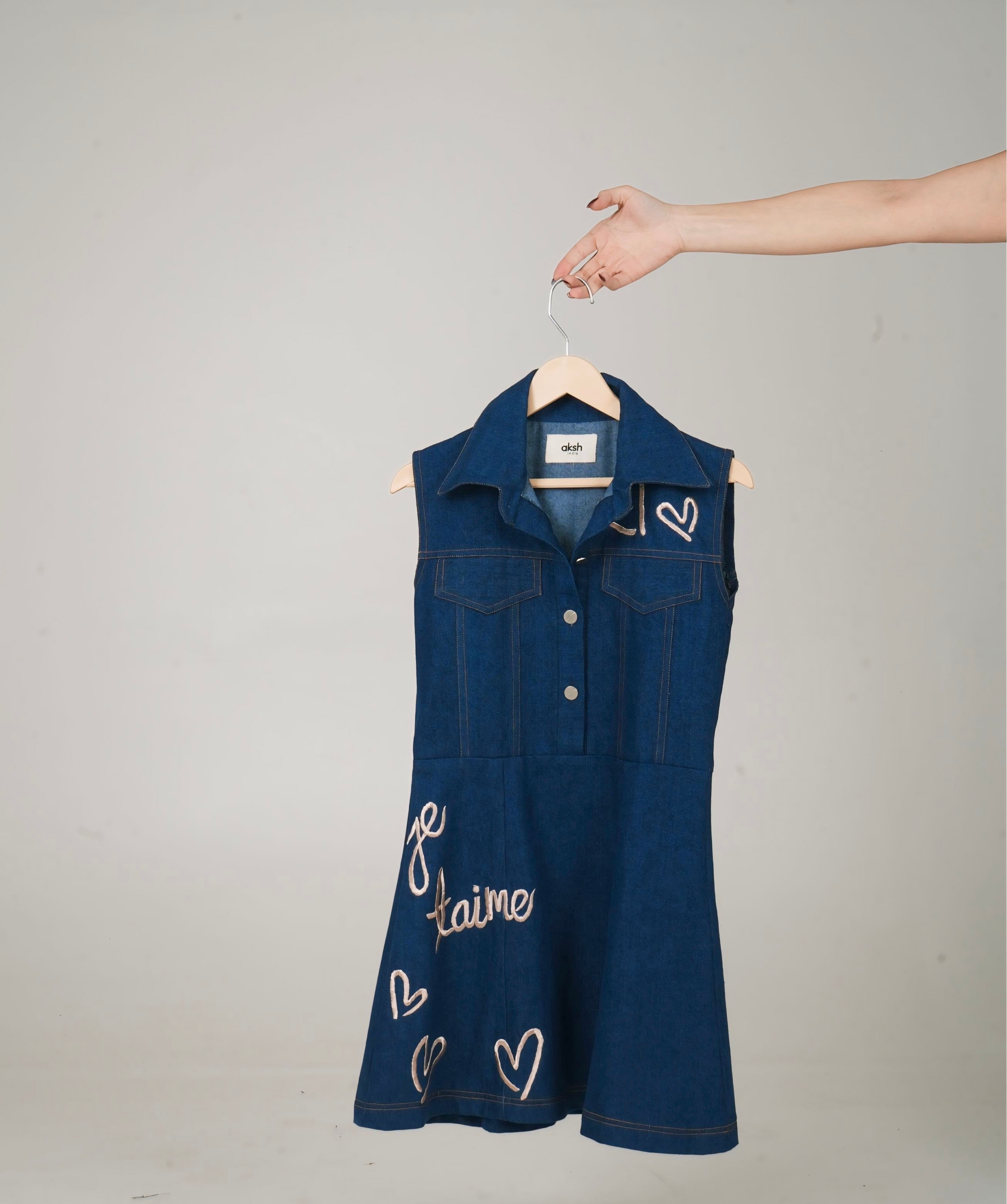 Take me to Paris Embroidered Skater Dress