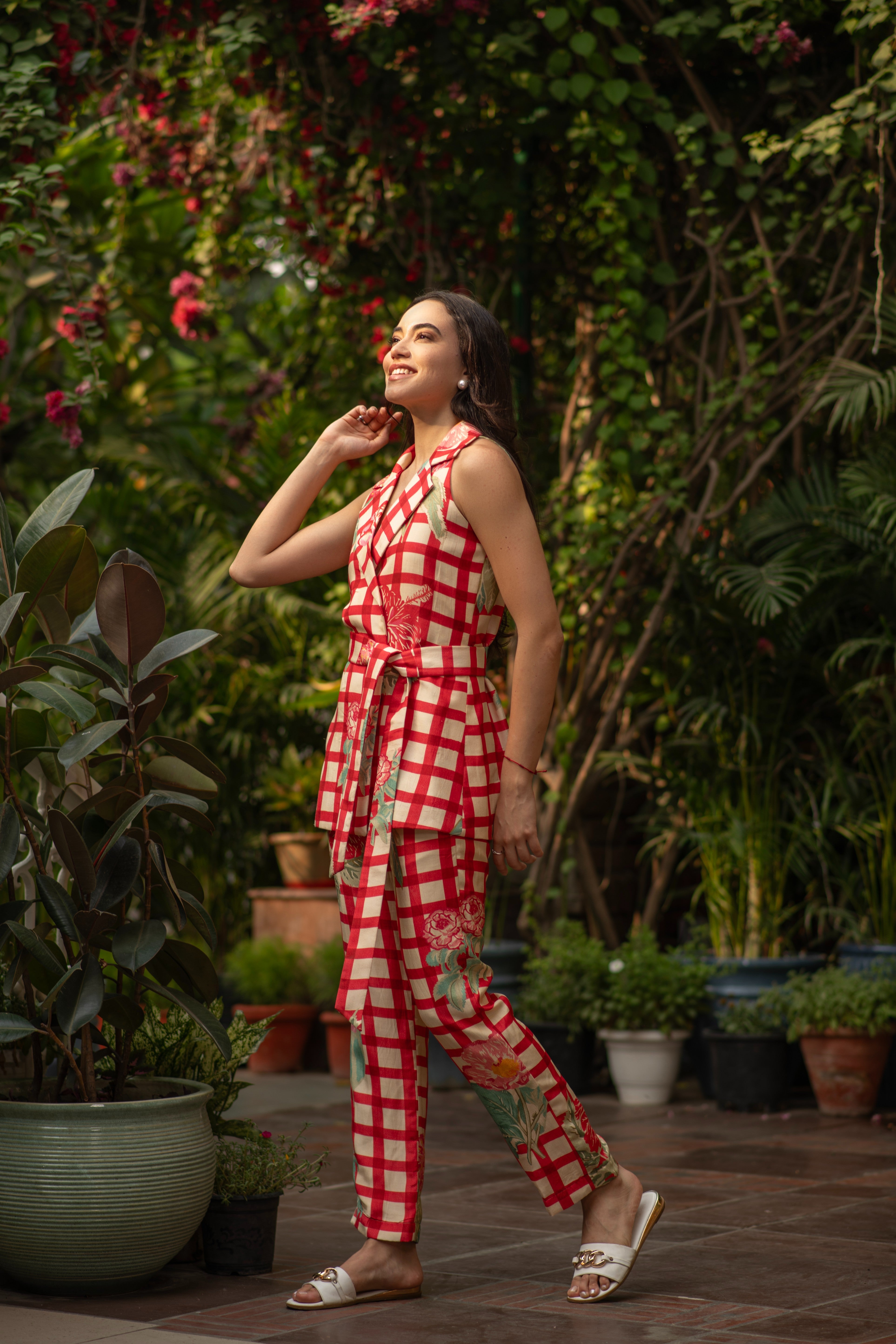 As Seen on Meghna Pahwa Matilda Ghigham Blazer Set with Belt