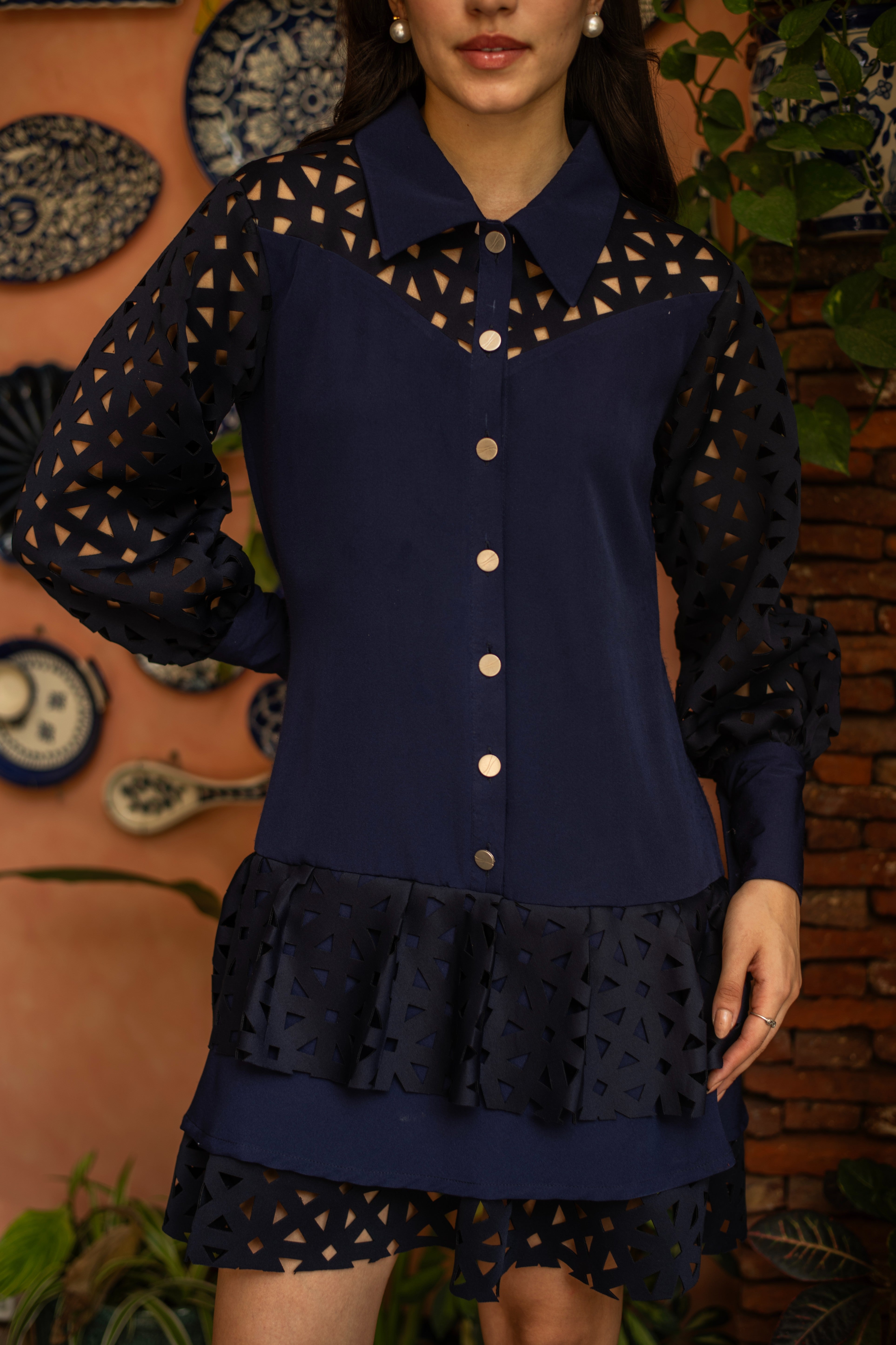 Cutwork Blue Fabelle Dress