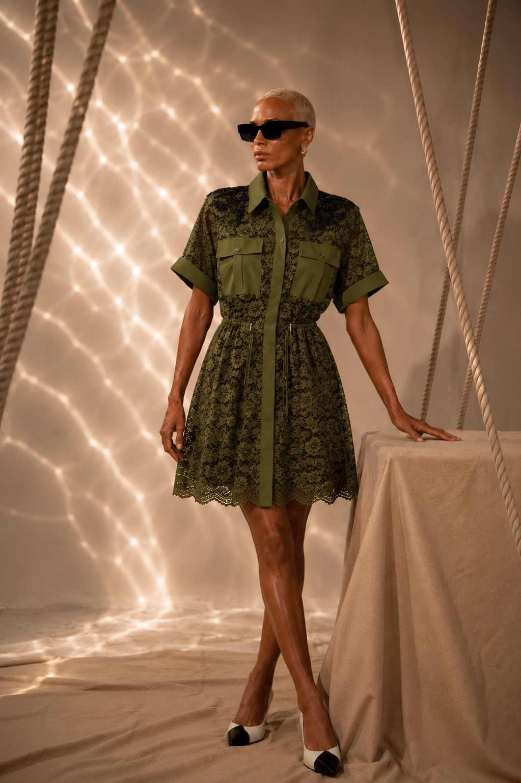 Green Azura Net Dress