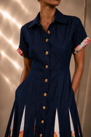 Matilda Pleated Dress with Printend Panels