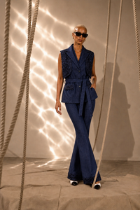 Beyonce Embossed Denim Coord Set with Belt