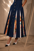 Matilda Pleated Dress with Printend Panels