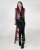 Cherry Red Faux Leather Vest