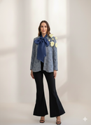 Samantha 3 D flowers embroidered cape