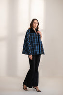 XOXO Blue  Fur and Tweed Cape