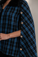 XOXO Blue  Fur and Tweed Cape