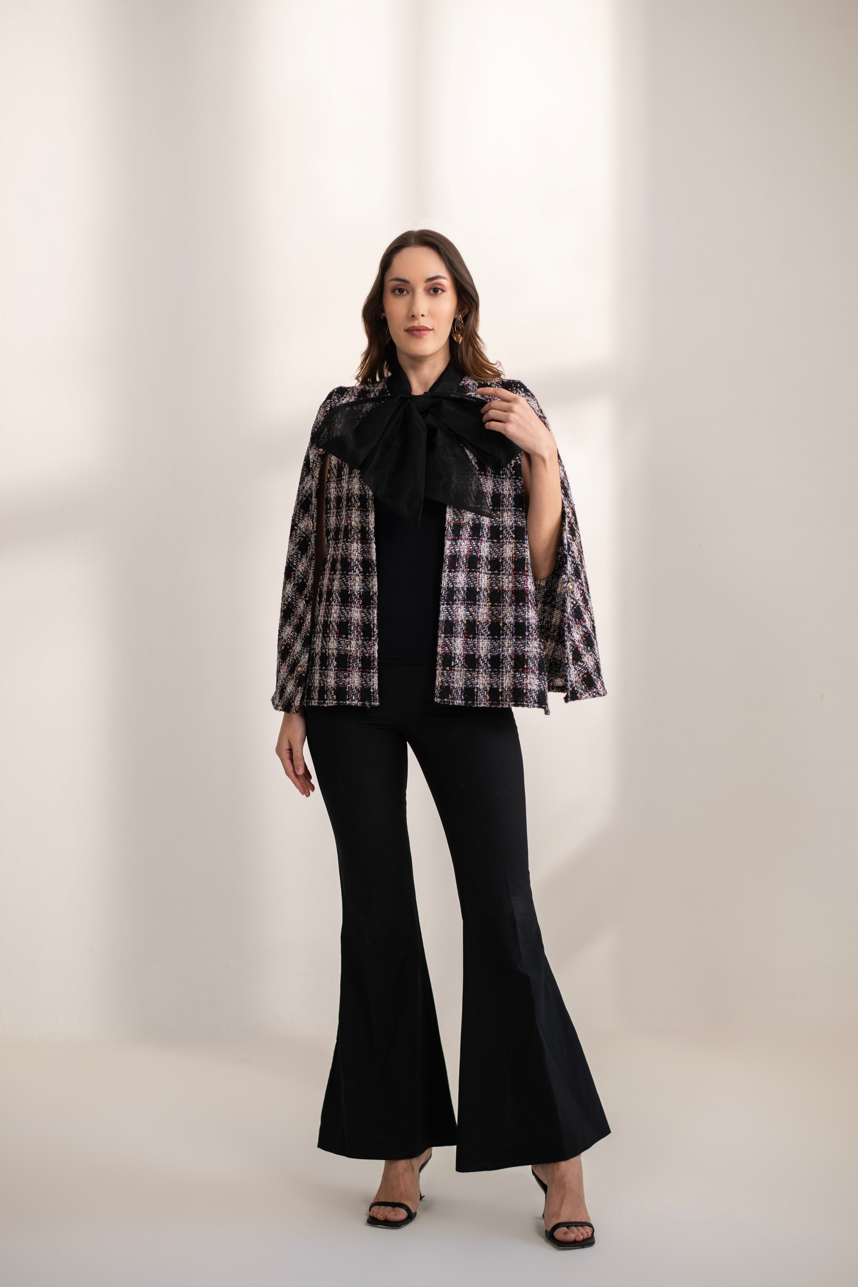 New Ginny Bow Tweed Cape