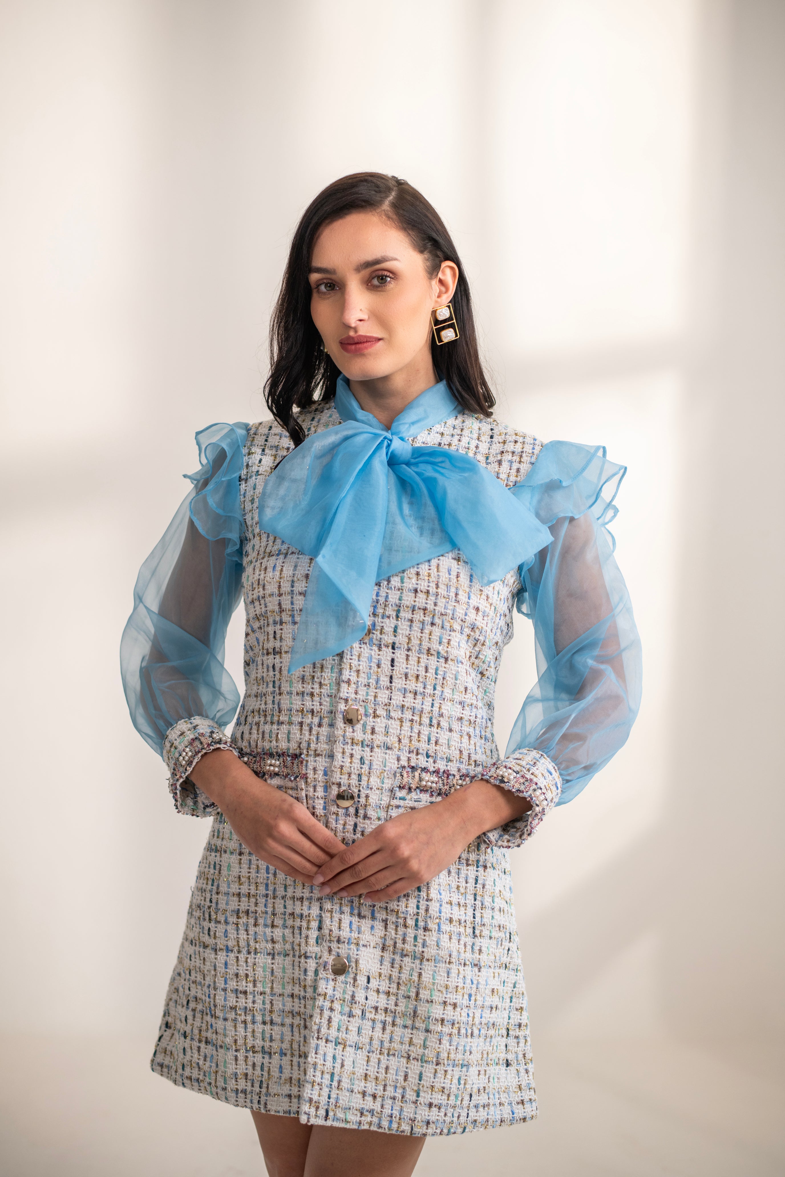 Rizabella Tweed and Organza Dress