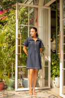 Denim Multicolor Corset Dress