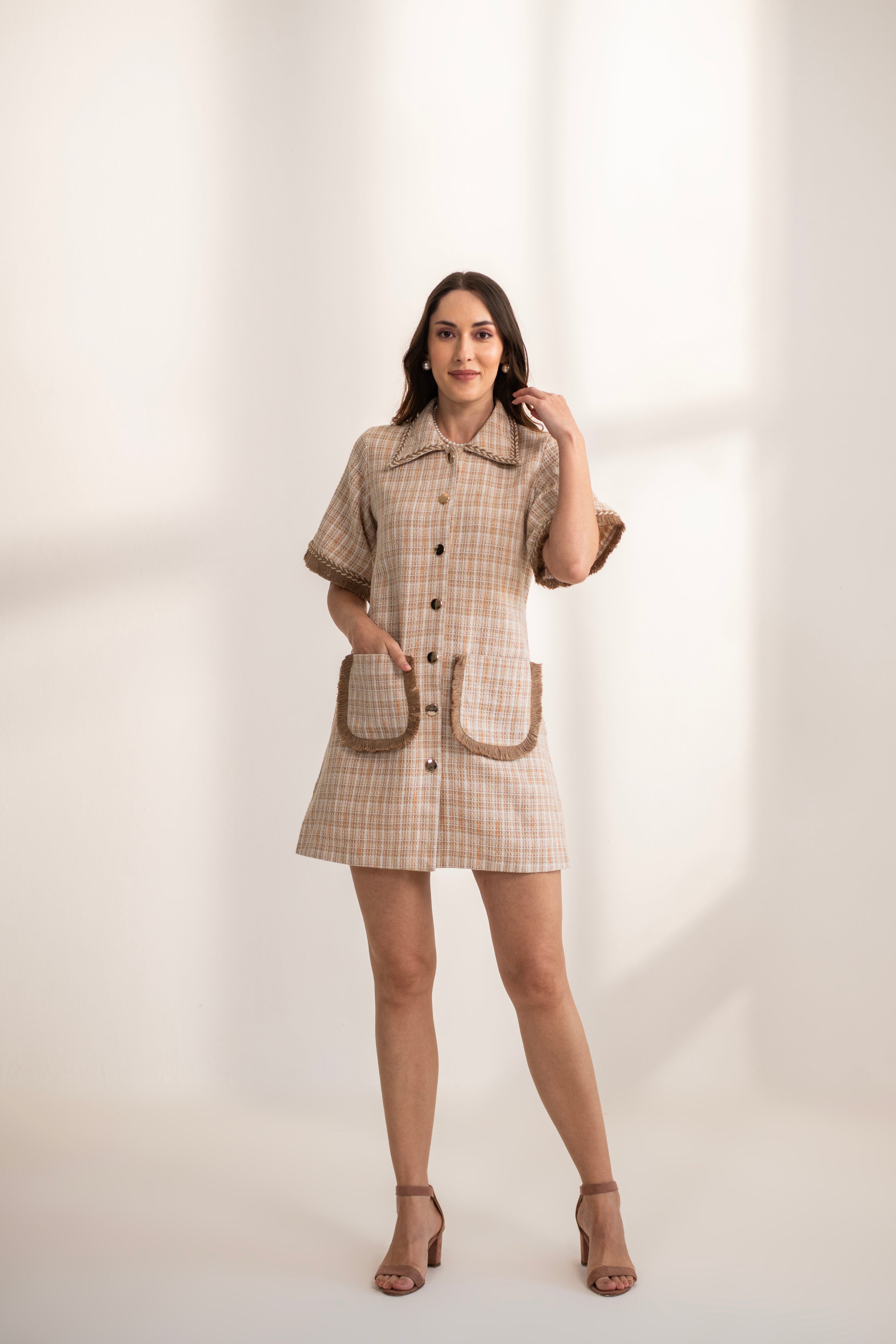 Tulum Tweed and Jute Dress