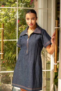 Denim Multicolor Corset Dress