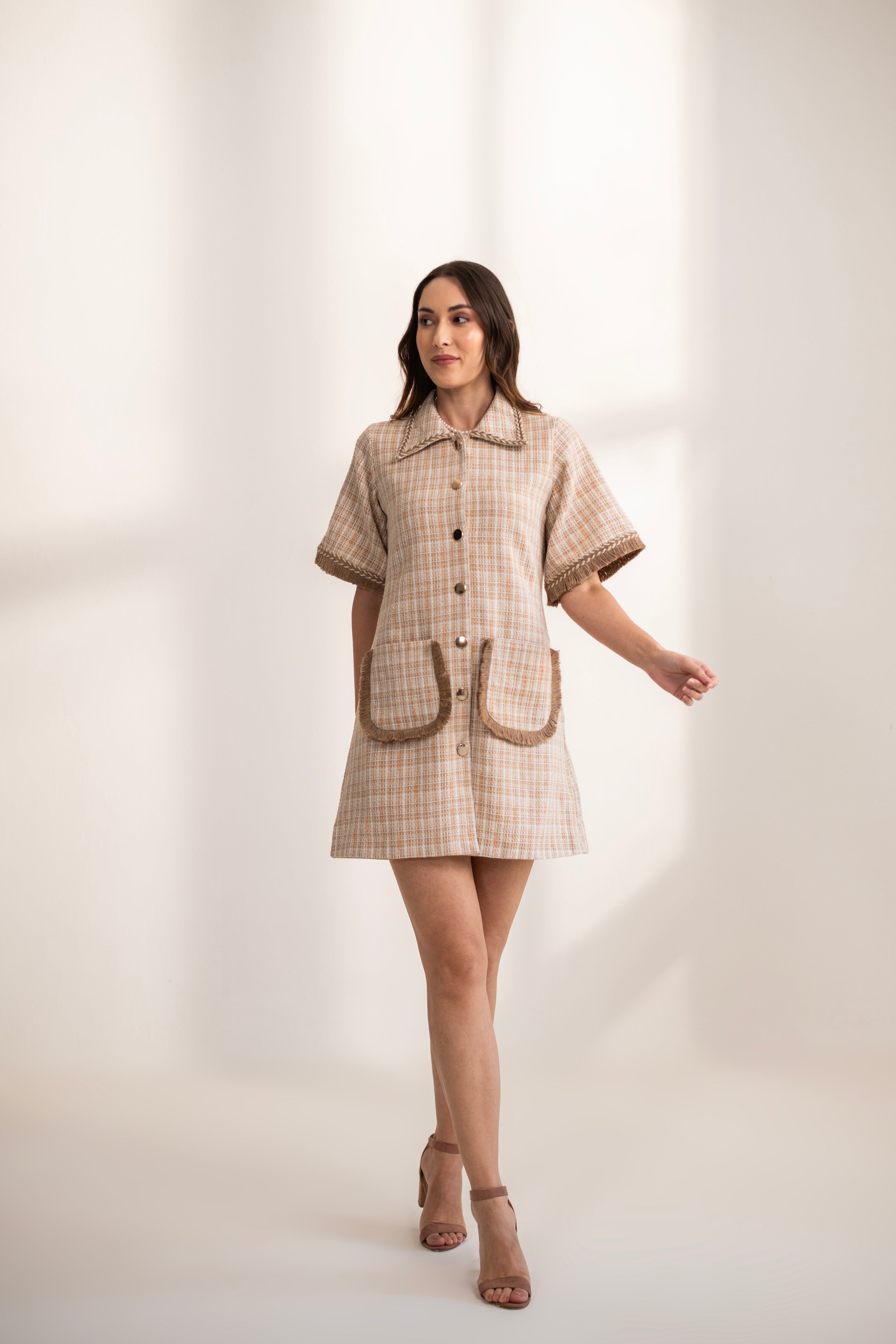 Tulum Tweed and Jute Dress