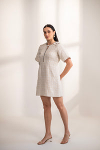 Mallorca Tweed Dress with 3D flowers and Pearls