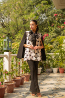 Roseatte  Black Lacework Cape and Pants Set