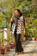 Roseatte  Black Lacework Cape and Pants Set
