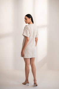 Mallorca Tweed Dress with 3D flowers and Pearls