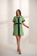 Samantha Green Tweed with front metallic zip