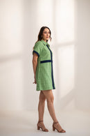 Samantha Green Tweed with front metallic zip