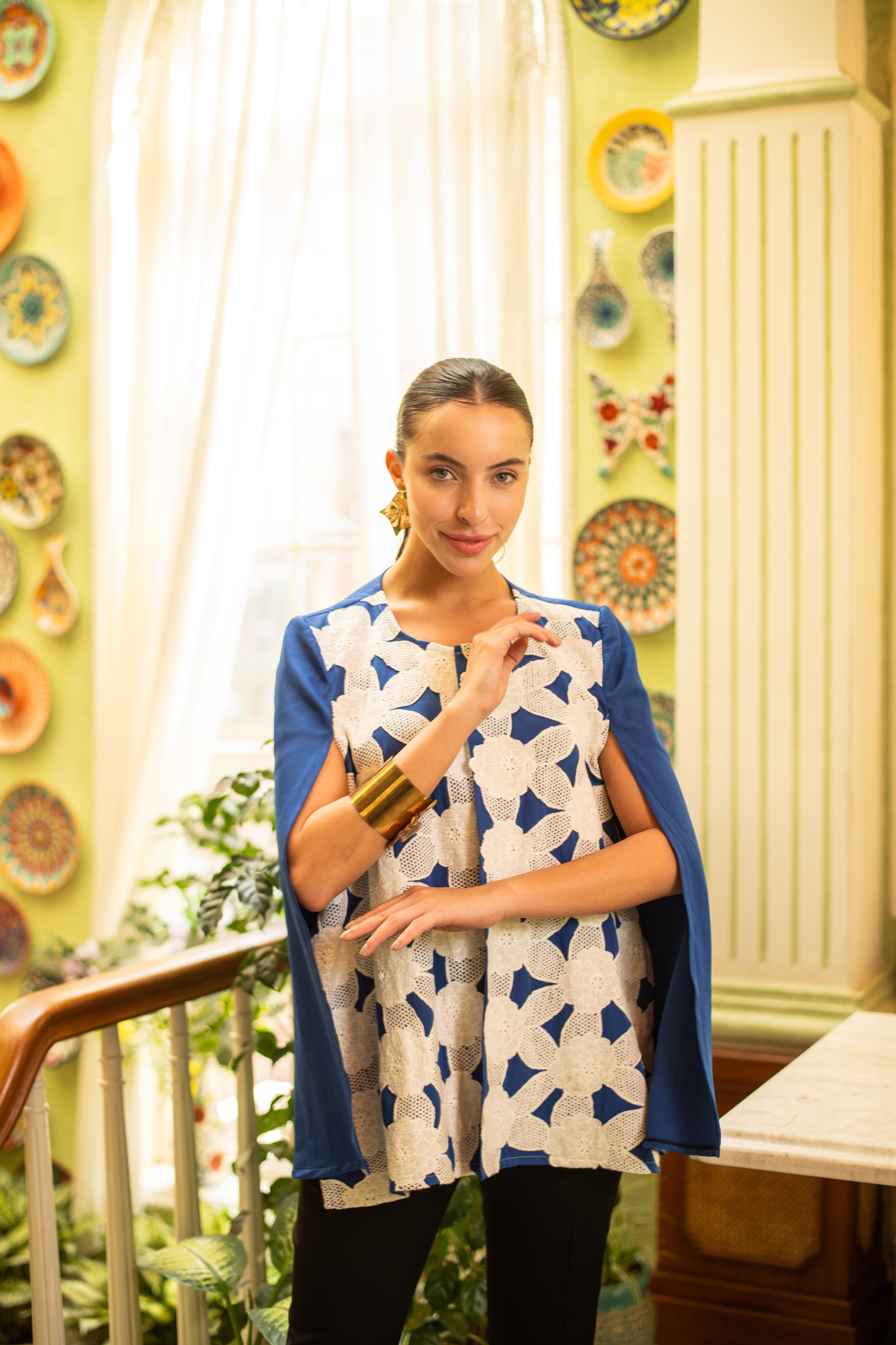Roseatte Royal Blue  Lacework Cape