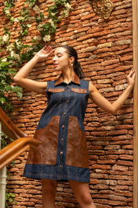 Coco Denim and Mocha Mousse Dress