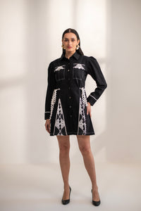 Samantha lace  and denim dress