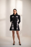 Samantha lace  and denim dress