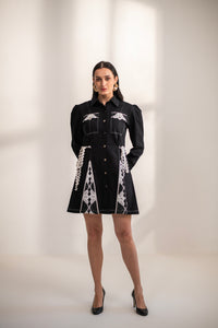 Samantha lace  and denim dress