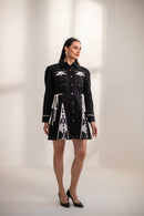 Samantha lace  and denim dress