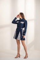 Bella Lace Denim Dress Blue