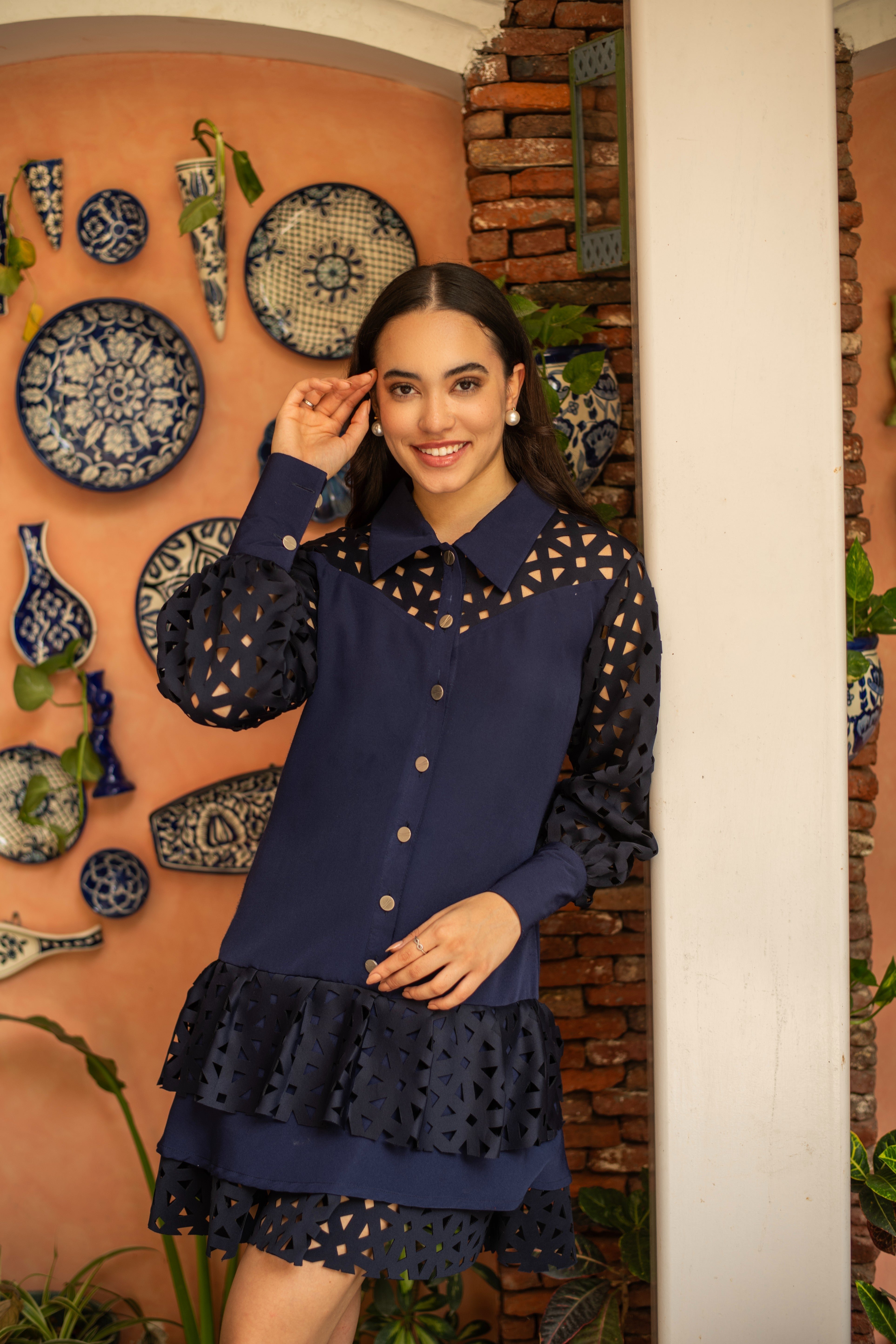 Cutwork Blue Fabelle Dress