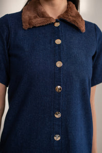 Valencia Fur and Denim Dress