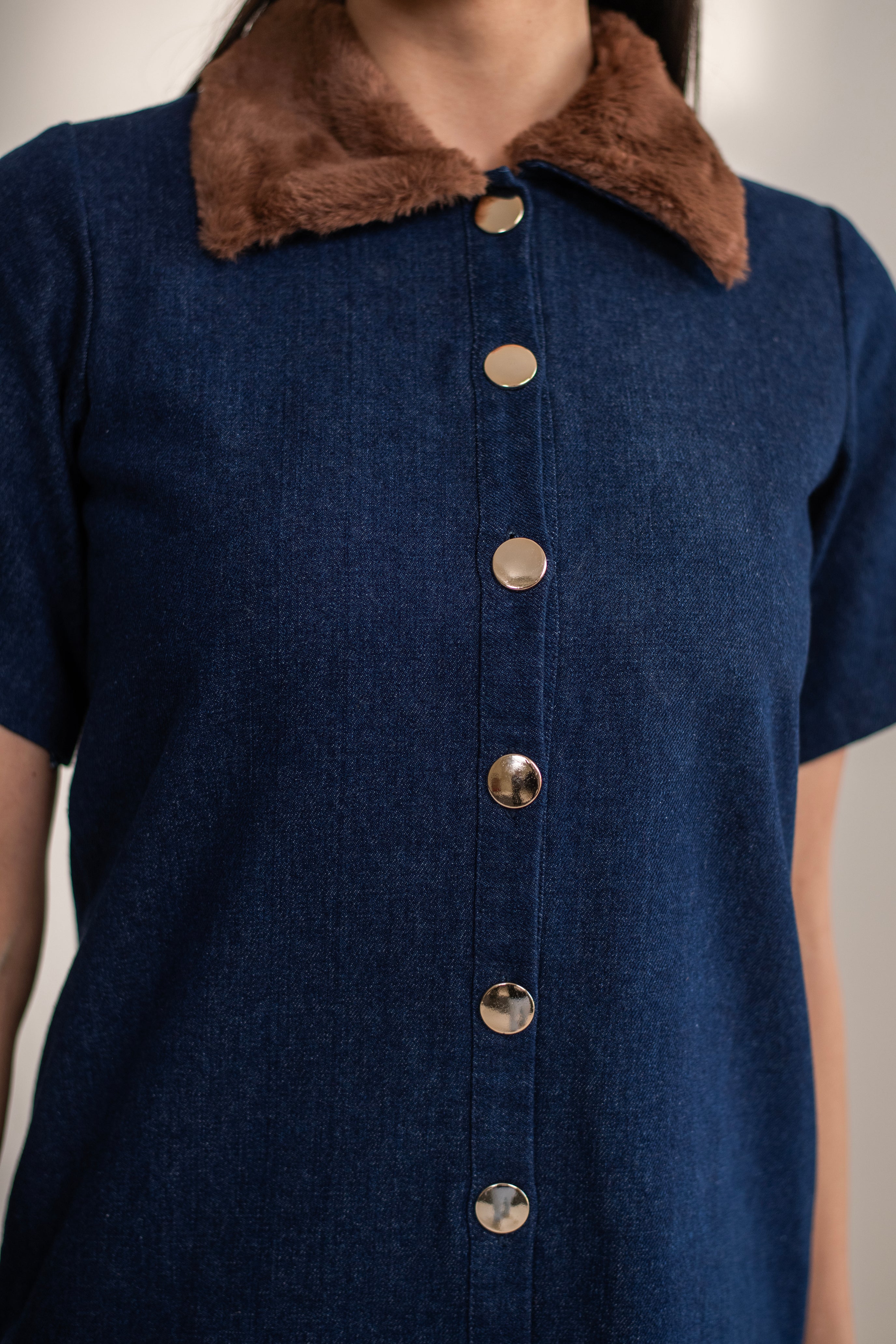 Valencia Fur and Denim Dress