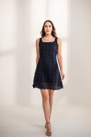 Euphoria studded cutwork dress