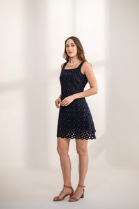 Euphoria studded cutwork dress