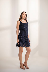 Euphoria studded cutwork dress