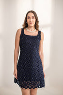 Euphoria studded cutwork dress