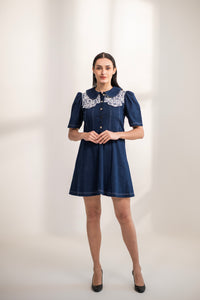 Haya Lace and Denim Dress