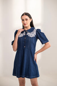 Haya Lace and Denim Dress