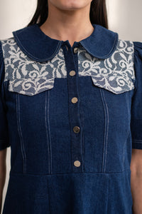 Haya Lace and Denim Dress