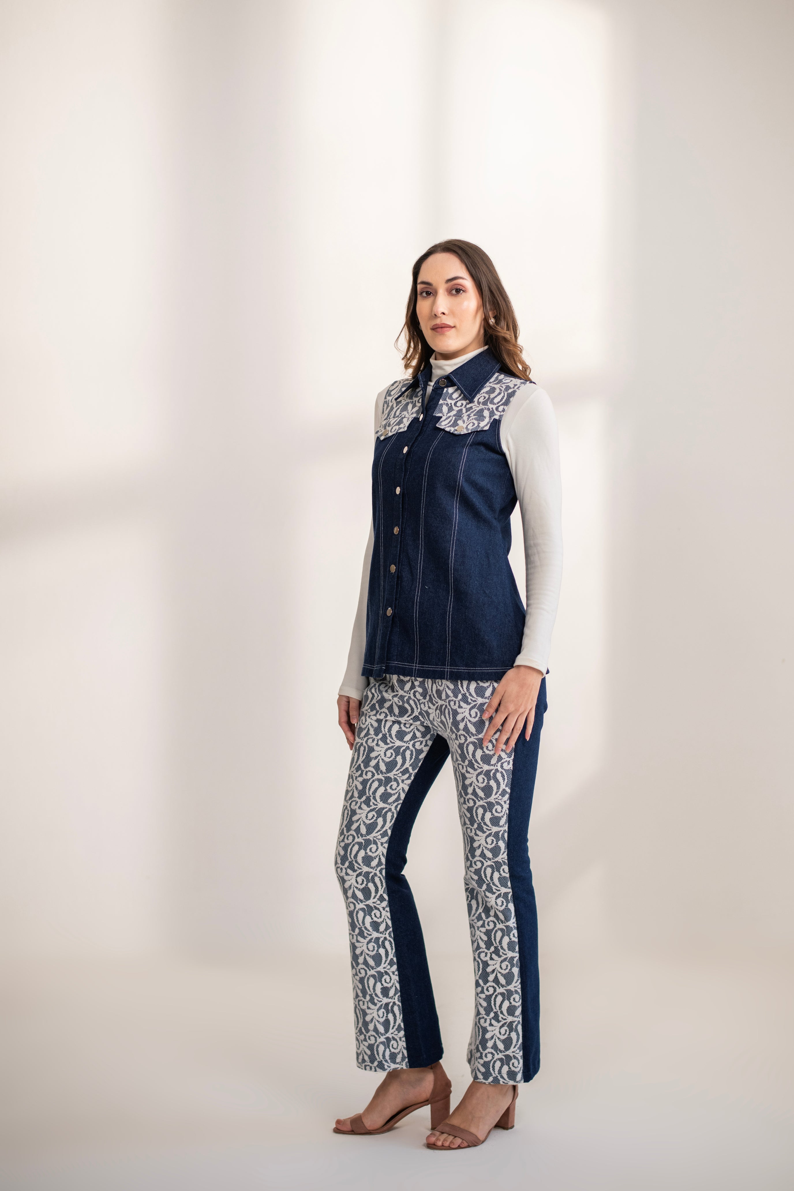 Demi Denim and lace coord set