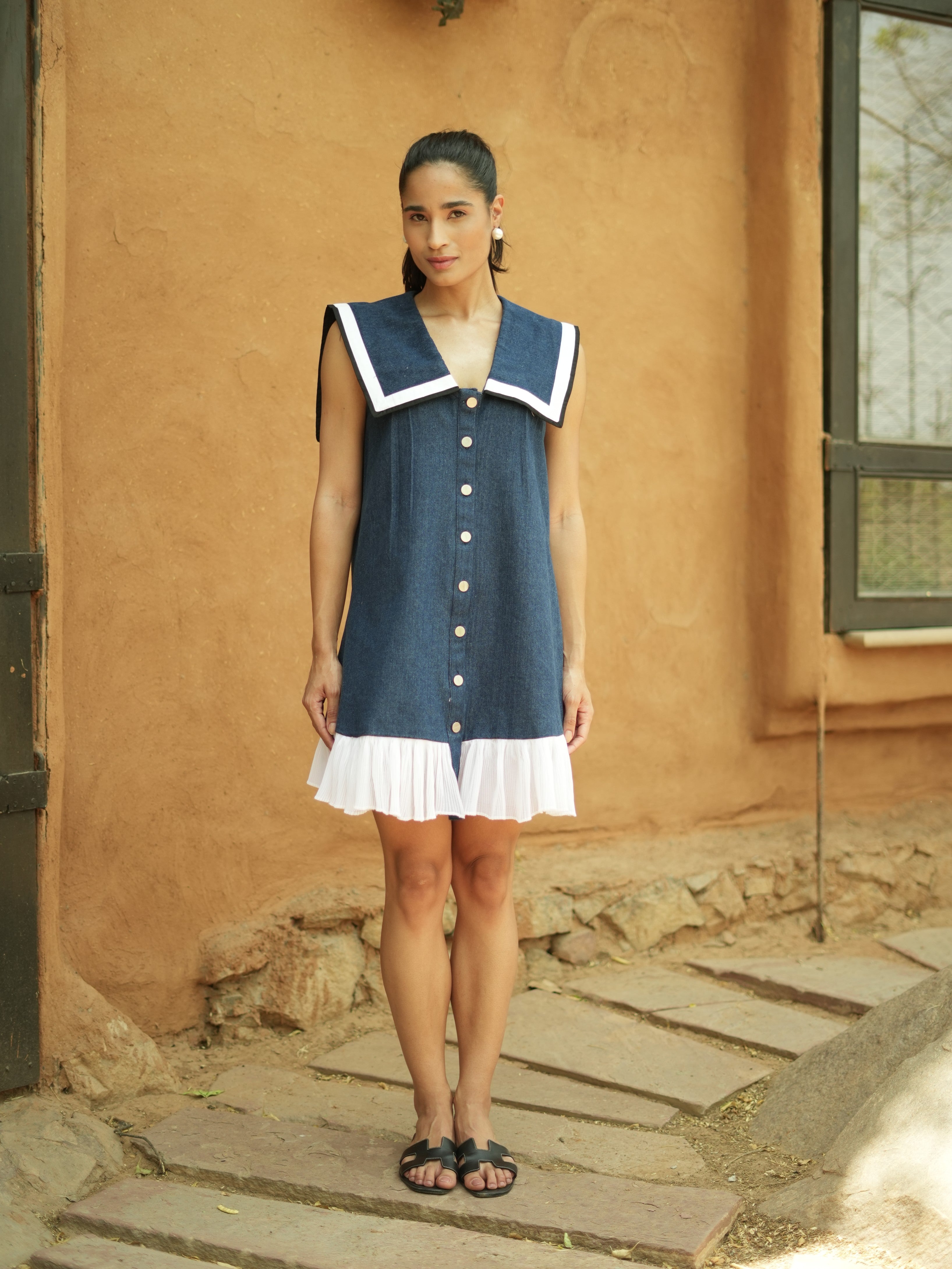 Blue Denim Sailor Dress