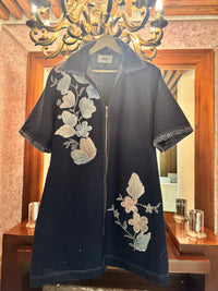 Blanca Floral Embroidered Denim Dress