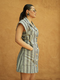 Gabbie Blue Striped Denim Dress