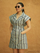 Gabbie Blue Striped Denim Dress