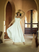 Pixie White Maxi Dress with Jute Detailing